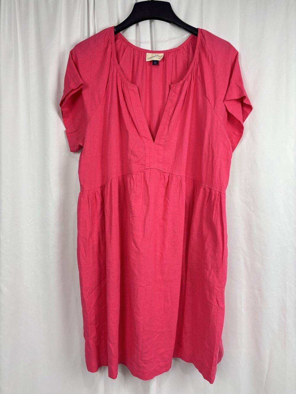 Universal Thread Short Sleeve Linen Mini Shift Dress Pink Women’s XXL NEW